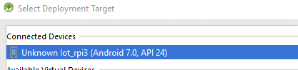android things connected devices list