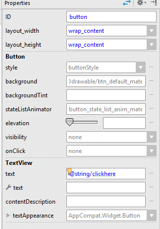Android Button properties